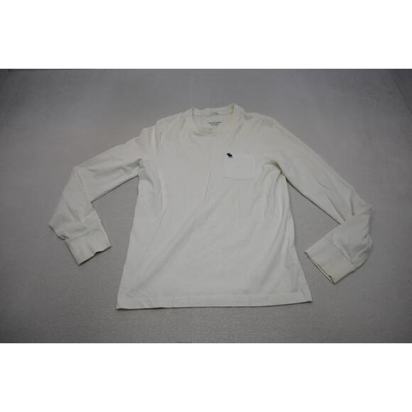 Abercrombie & Fitch Muscle Fit Tee Shirt Long Sleeve White Boys Size 2XL XXL - Picture 6 of 12